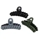 Kitsch Eco-friendly Chain Claw Clip 3pc Set - Black/Moss