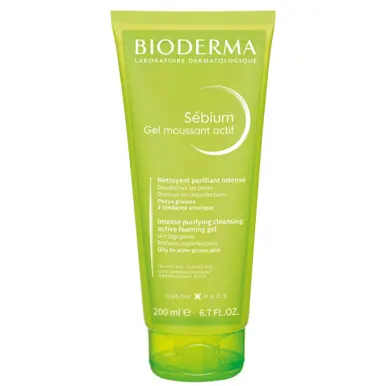 Bioderma Sébium Gel Moussant Actif Anti-blemish Foaming Gel Deep Cleanser for Oily, Acne-prone Skin