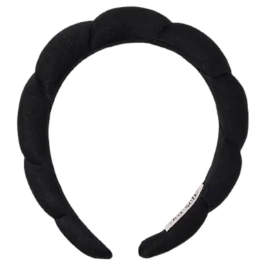 Kitsch Recycled Fabric Puffy Headband 1pc- Black