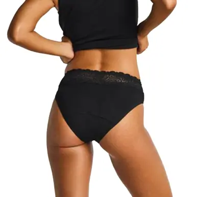 Modibodi Sensual Hi Waist Bikini Moderate-Heavy Black