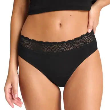 Modibodi Sensual Hi Waist Bikini Light-Moderate Black