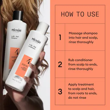 Nioxin Scalp + Hair Thickening System 4 - Colored Or Dry Damaged Hair with Progressed Thinning