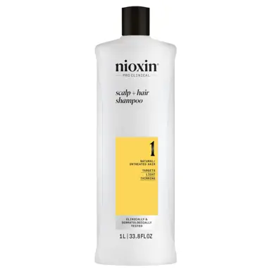 Nioxin System 1 Scalp + Hair Shampoo - Hair Thickening Shampoo For Natural Hair with Light Thinning
