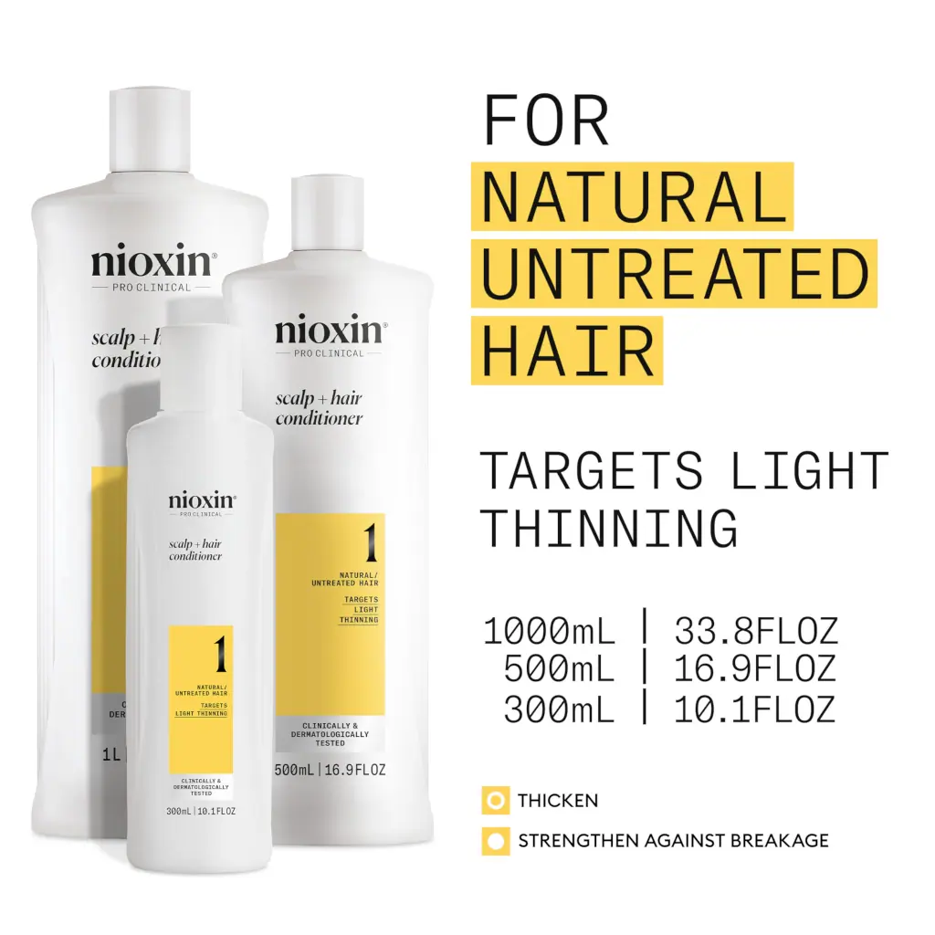 Nioxin System 1 Scalp + Hair Conditioner - Hair Thickening Conditioner for Natural Hair with Light T