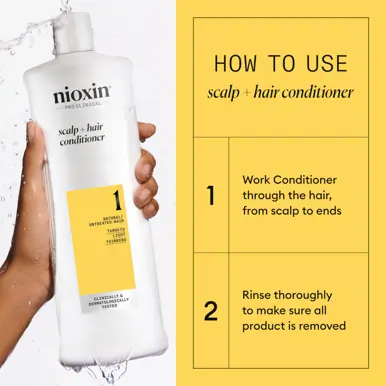 Nioxin System 1 Scalp + Hair Conditioner - Hair Thickening Conditioner for Natural Hair with Light T