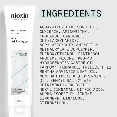 Nioxin Density Defend Hair Thickening Gel - Thickening Gel For Volumizing Hair, 140ml