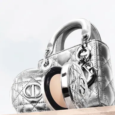 DIOR Forever Cushion Case Cannage Silver Empty
