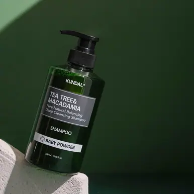 Kundal Tea Tree & Macadamia deep cleansing shampoo 500ml - baby powder scent