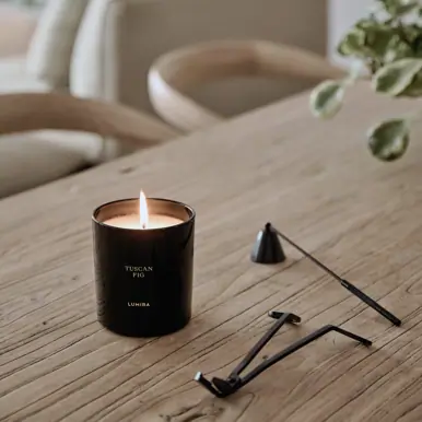 Lumira Glass Candle - Tuscan Fig Large