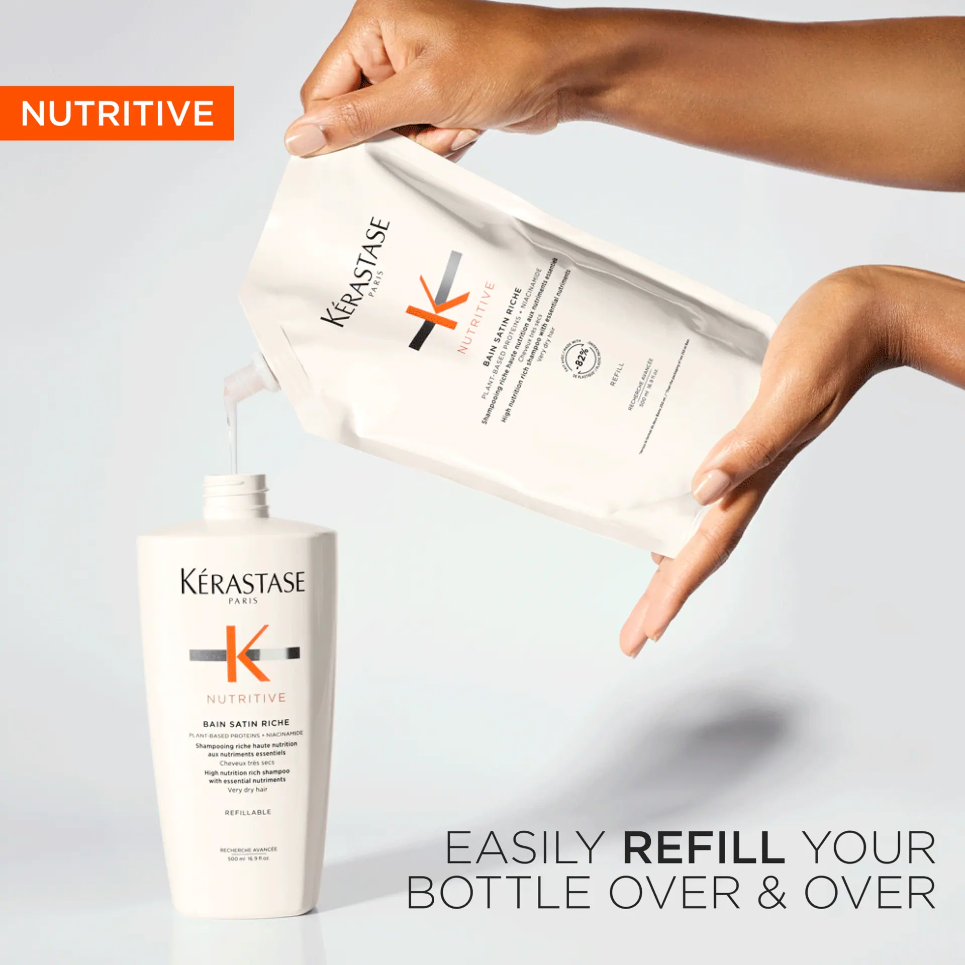 Kérastase Nutritive Bain Satin Riche Refill Shampoo Pouch For Very Dry Hair 500ml