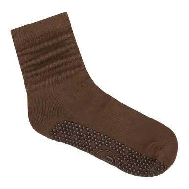 MoveActive Scrunch Non Slip Grip Sock - Chocolate