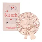 Kitsch Adjustable Oversized Satin Bonnet - Cherry Print
