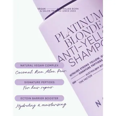 NAK Hair Signature Platinum Blonde Anti-Yellow Shampoo 350ml