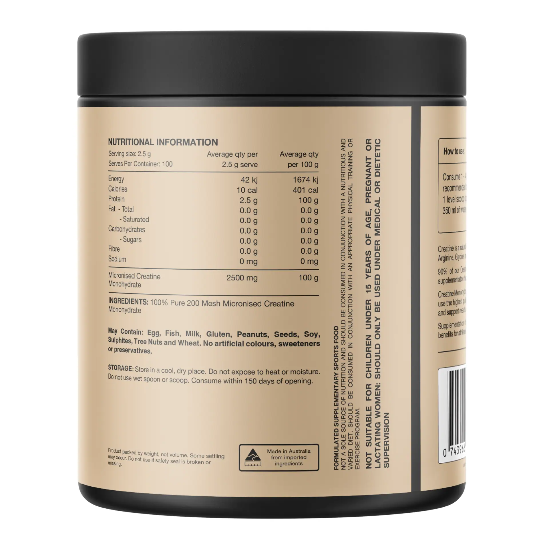 Switch Nutrition Creatine Monohydrate Powder (100 Serves)
