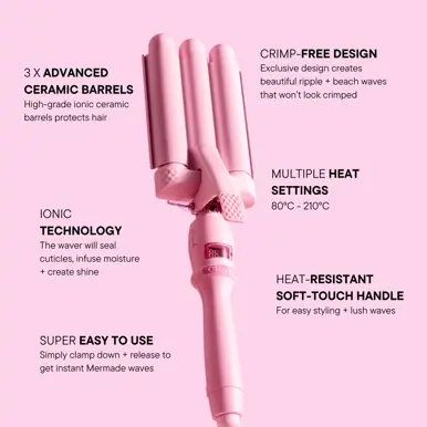 Mermade Hair PRO Waver Mini 25mm Pink