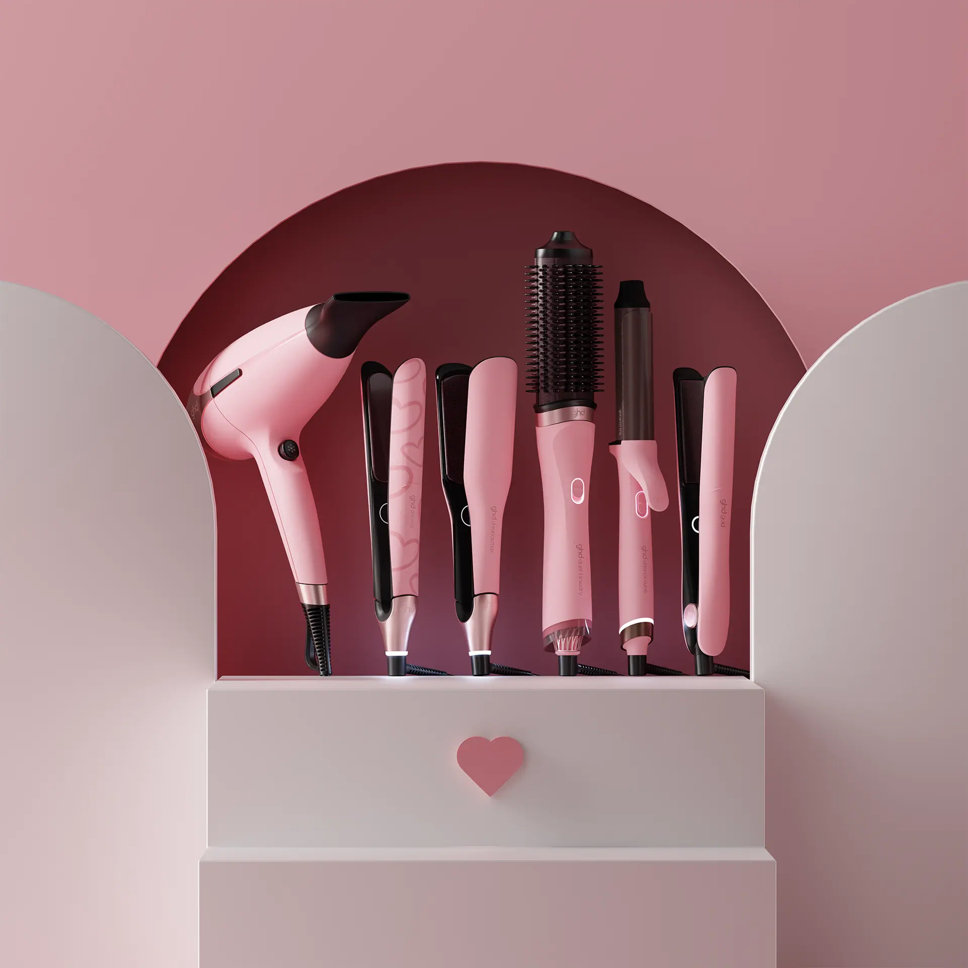 GHD Chronos Ultra-Fast Hair Straightener in Dusted Pink