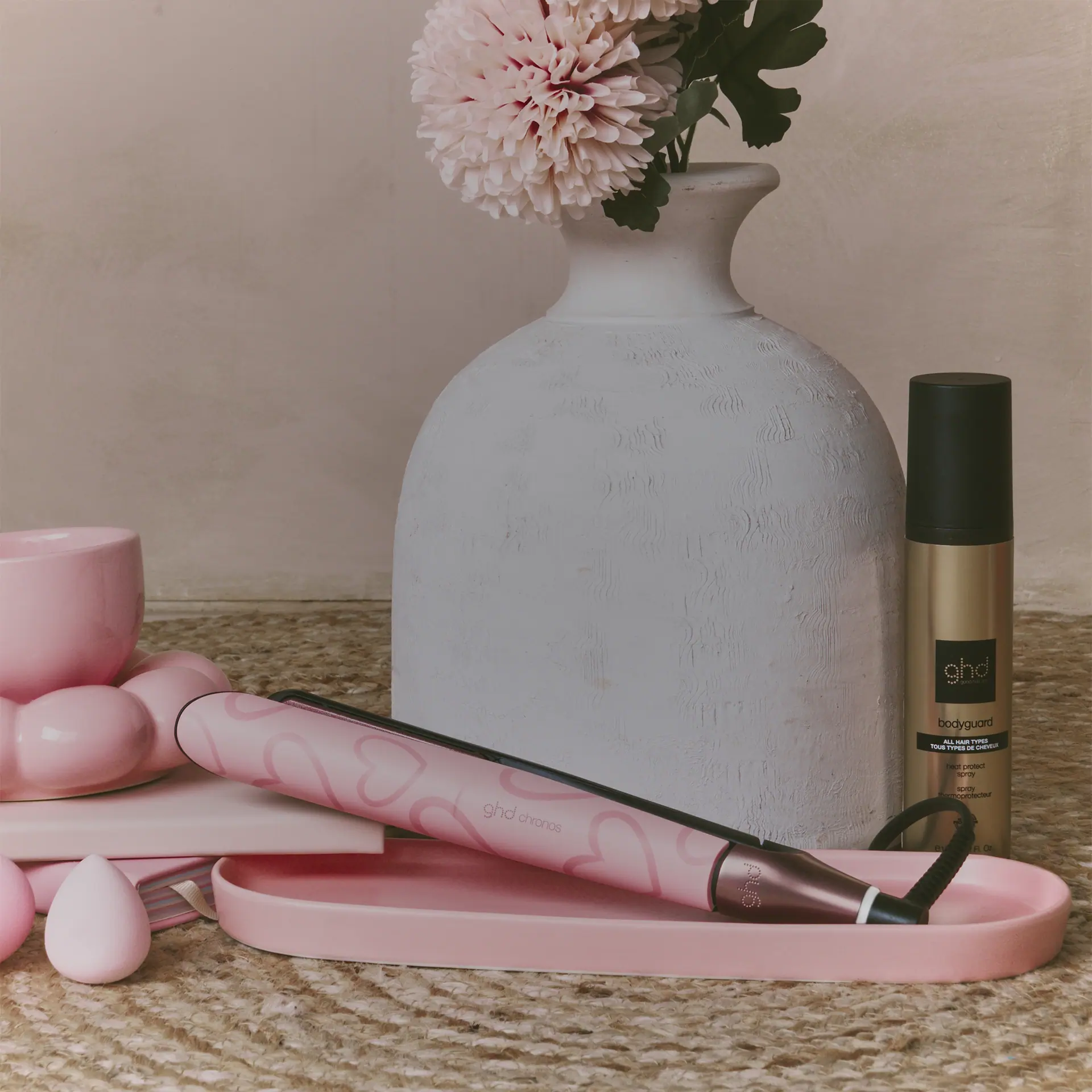 GHD Chronos Ultra-Fast Hair Straightener in Dusted Pink