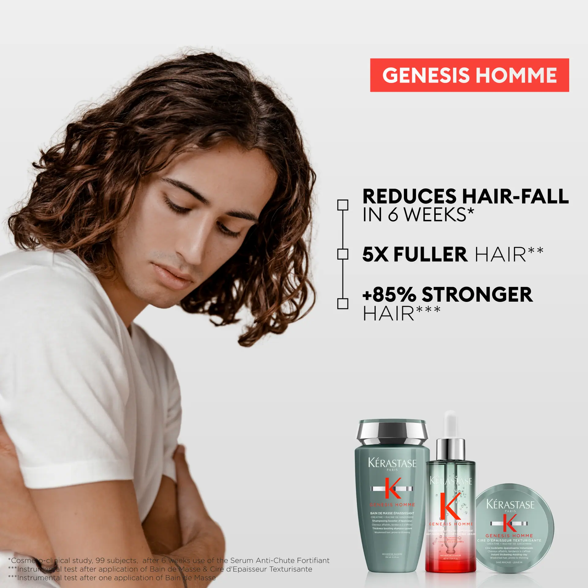 Kérastase Genesis Homme thickening clay texturiser 75ml