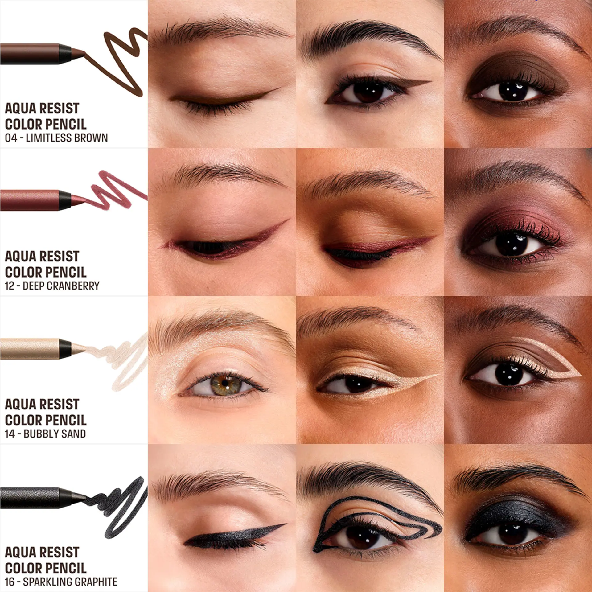 MAKE UP FOR EVER 4 Minis Aqua Resist Color Pencil Set Holiday -26